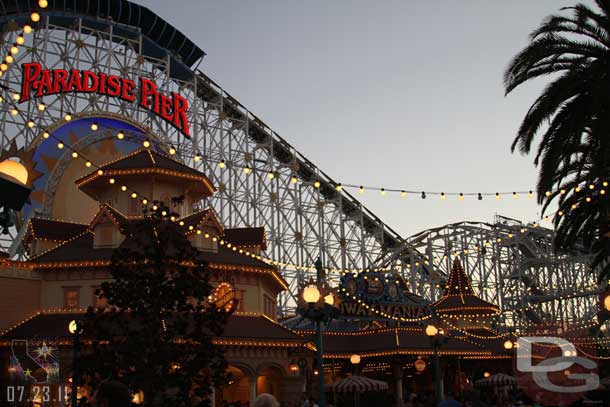 They had cleared the trains off of Screamin by the evening.