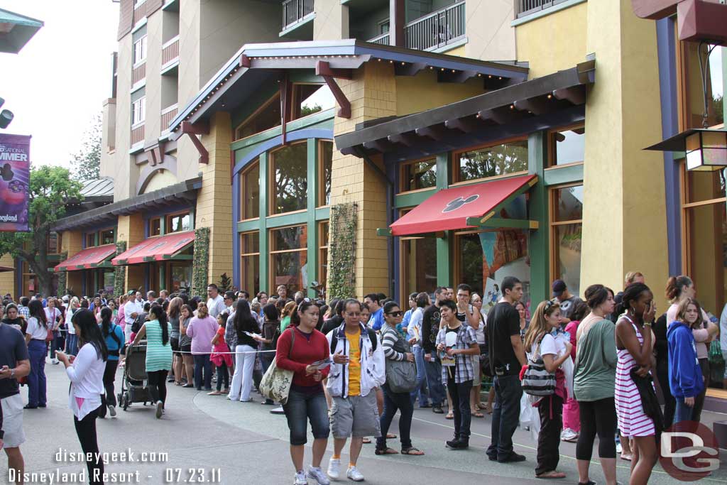 This morning there was a customer appreciation sale for Annual Passholders, D23 and DVC members.  They were limiting the number of guests in the store, and the line wrapped around outside.