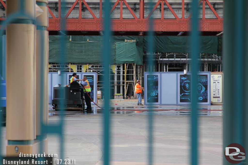 A look through the gates and you can see they are preparing the park for opening.