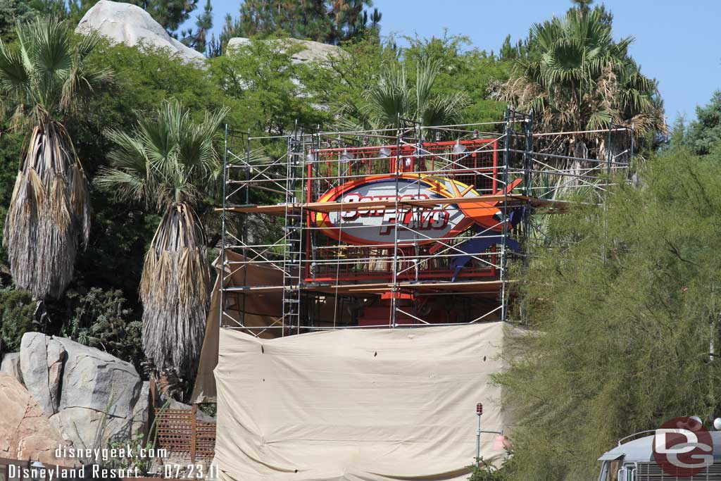 Some of the tarp is down and looks like the Condor Flats sign got a new coat of paint.  Guess that means it is staying for a while.