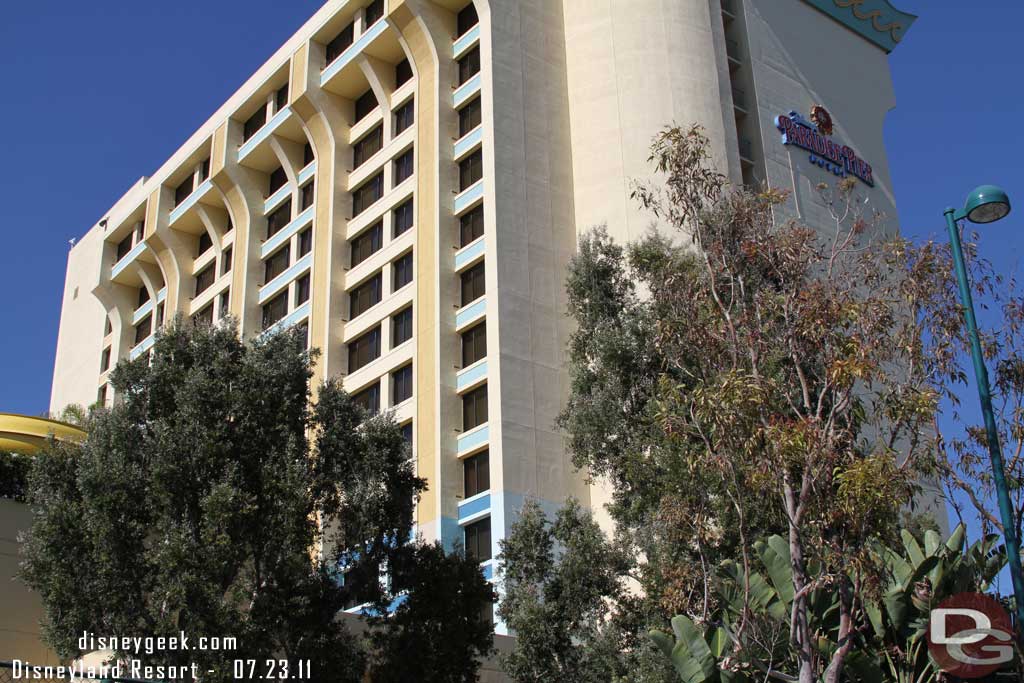 Did notice what appears to be a color/paint test on the far side of the building (this was nearest the pool, you can see the water slide on the left of the shot)