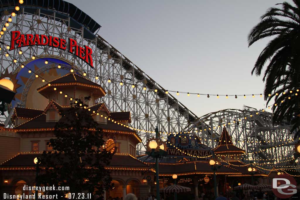 They had cleared the trains off of Screamin by the evening.