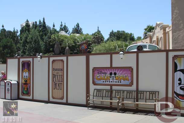 The new wall that blocks off the Zephyr area.  Also noticed they took the light and anything else that was worth saving off the train.