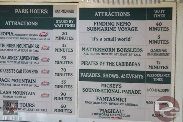 The wait times around 5:30pm