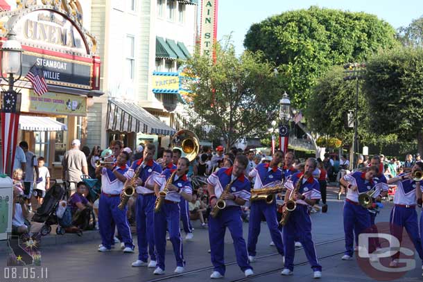 The College Band doing their pre-parade sets.