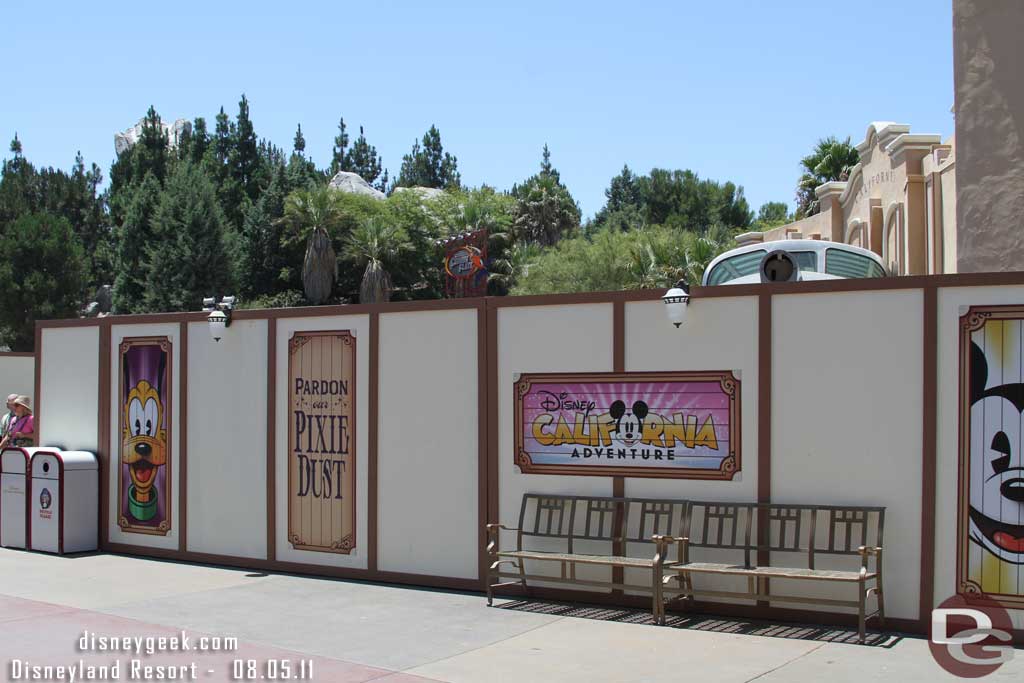 The new wall that blocks off the Zephyr area.  Also noticed they took the light and anything else that was worth saving off the train.