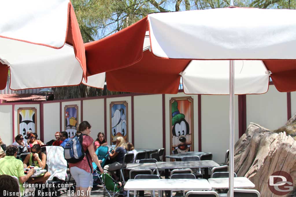 The walls extend around to the Taste Pilots outdoor seating area too.