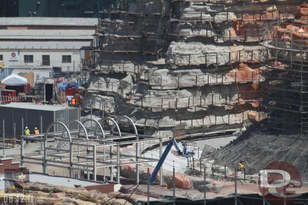 They are painting the rocks along the track behind the Courthouse.