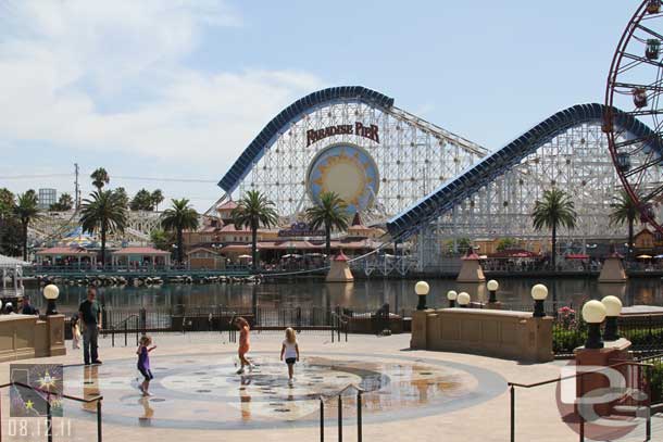 The fountains were running this afternoon.