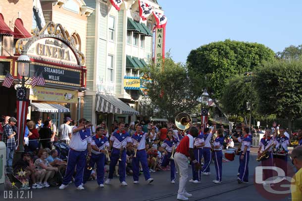 Then it was back to Disneyland for the All American College Band - here are some shots of their Pre-parade show.