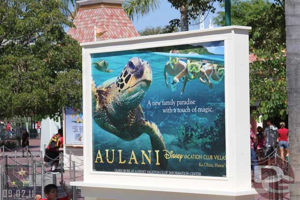 An Aulani ad as you enter the Esplanade