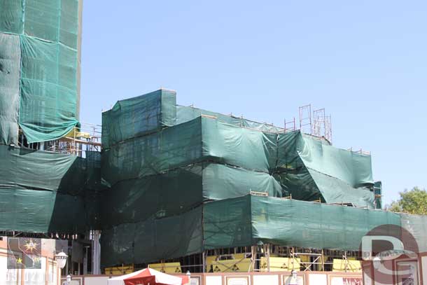 The exterior of the Carthay is starting to go on.