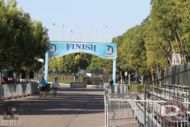 The finish line for the races.