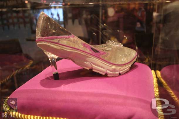 At the runDisney booth, an interesting take on the glass slipper.