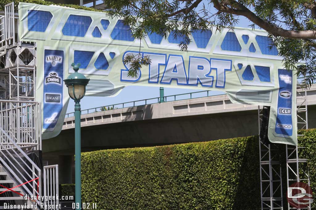 The starting gate was in the Mickey and Friends tram way near the first stop.