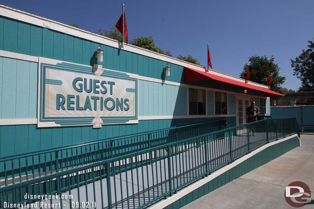 Once you round the corner there is a trailer set up as a temporary guest relations office.