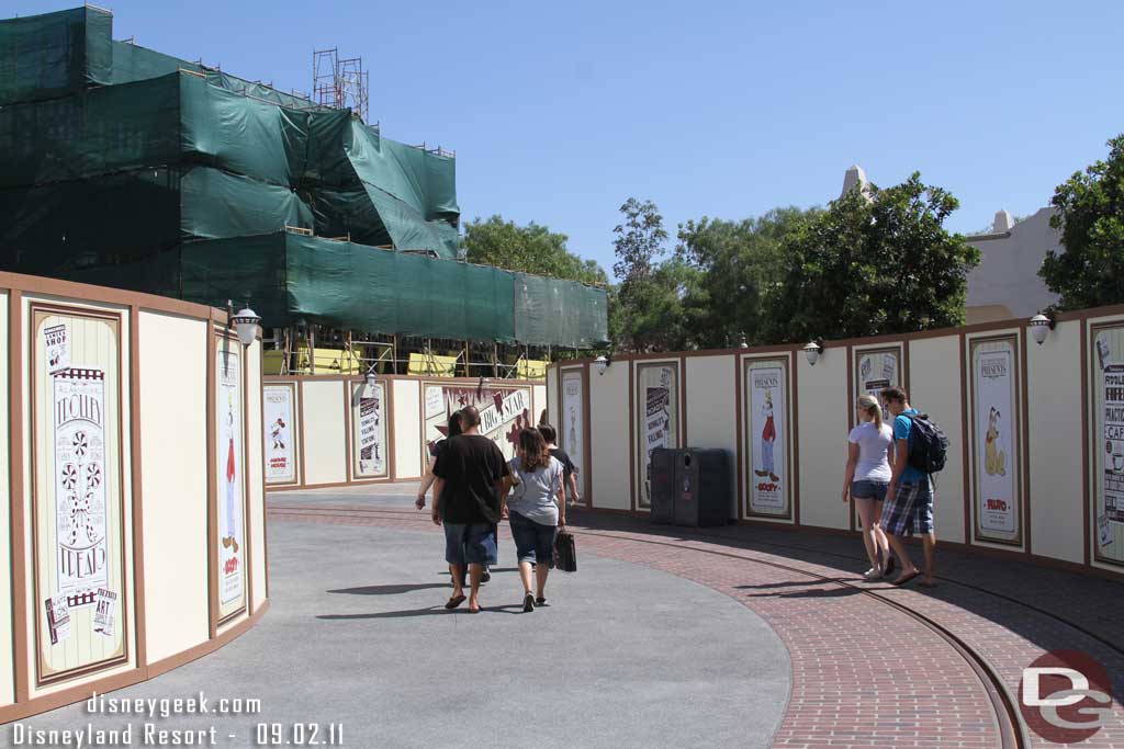 The curve.  The station will be to the right by the pump house building.