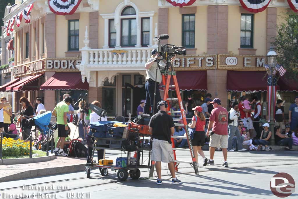 A crew set up to record the Soundsational Parade