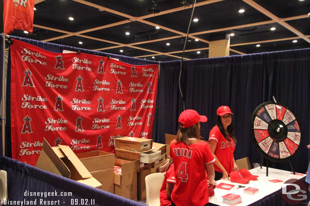 One of the more popular booths, the Angels one which featured a give away, you spun the wheel and the Angels girl would give you a price.