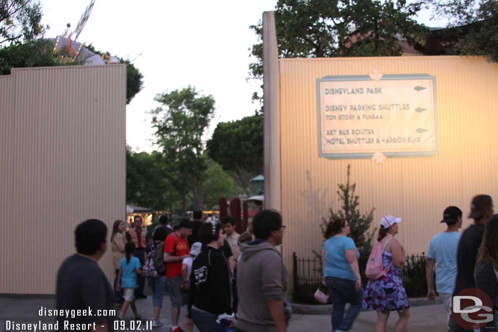 One of the large gates was open as an exit.