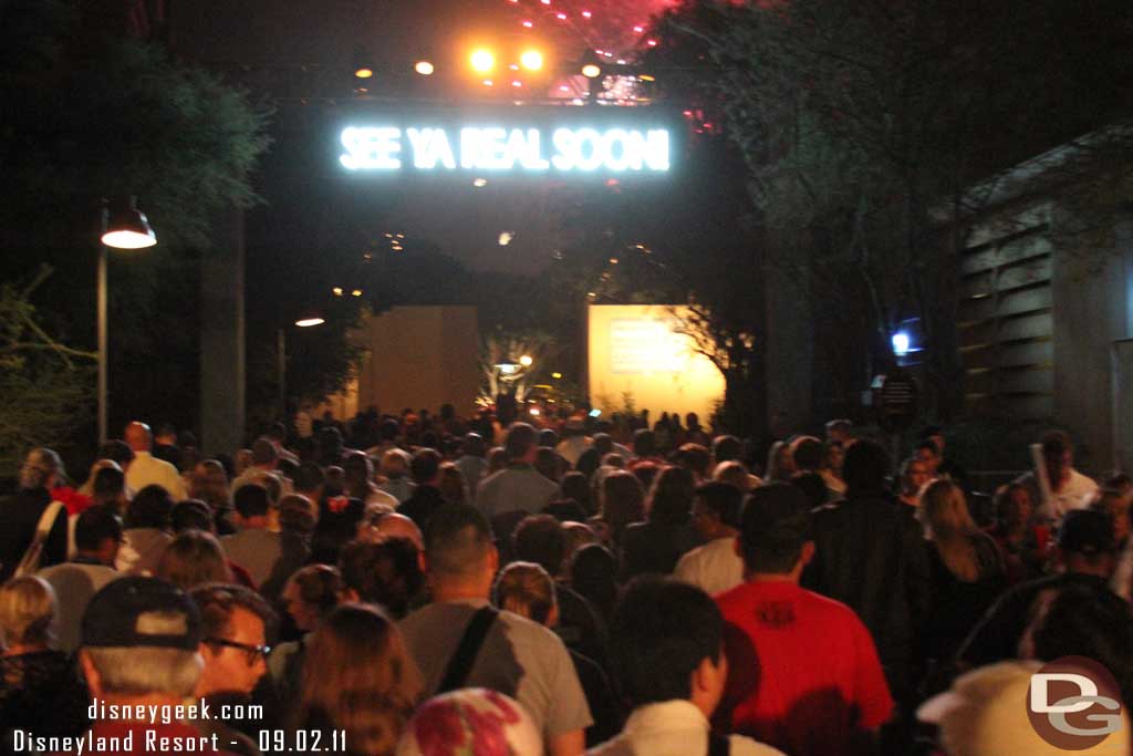 The exit crowd after World of Color.. make a note to try and not enter the park around that time..