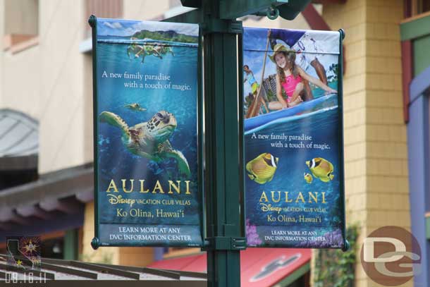 Downtown Disney has Aulani banners up.