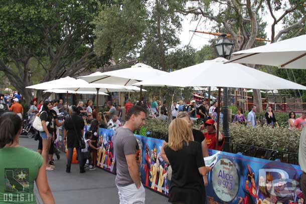 A look at some of the radio stations lined up out front of the Haunted Mansion.