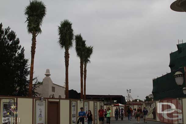 Palm trees are now in by the Pump House.  Wonder if those walls will come down soon.  