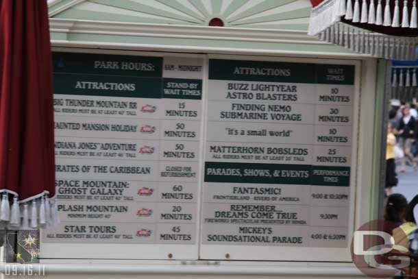 The wait times around 5:00pm