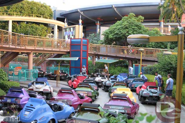 The Autopia was just reopening.  No idea why it was down.