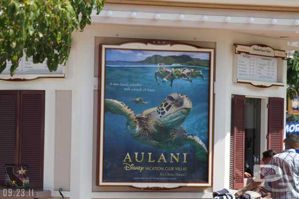 Aulani ads are present on all the ticketbooths the regular Annual Pass ones are gone.  (This may have happened a while ago but it registered today)