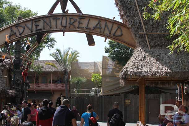 Heading into Adventureland, the restrooms are being worked on.  Hopefully updated, they seemed to be getting a bit run down.