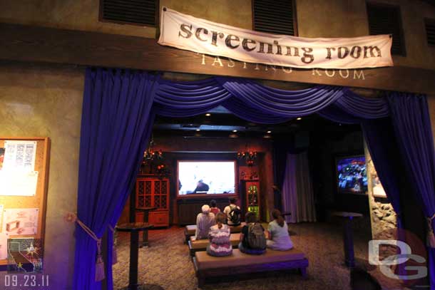 The screening room has a new film that talks about the history and what is to come in Buena Vista Street.