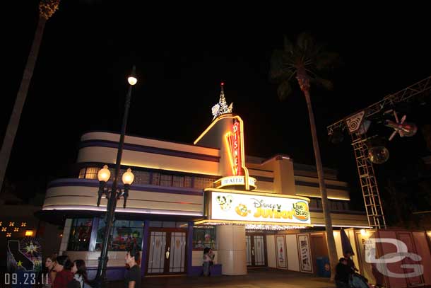 The sign at the Disney Theater was all lit up, usually with ElecTRONica I do not get to see this.