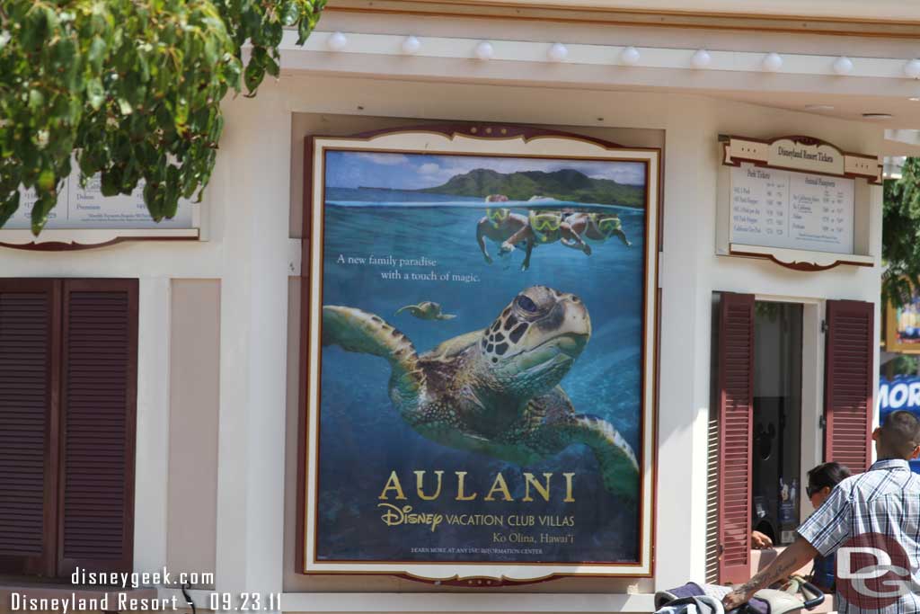 Aulani ads are present on all the ticketbooths the regular Annual Pass ones are gone.  (This may have happened a while ago but it registered today)