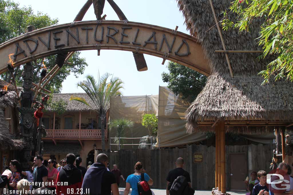 Heading into Adventureland, the restrooms are being worked on.  Hopefully updated, they seemed to be getting a bit run down.