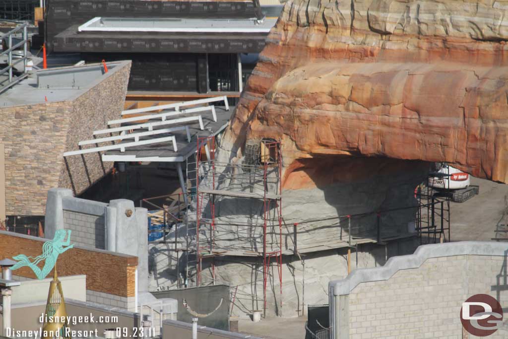 Looks like the concrete work is just about done and ready for paint on the archway leading from the Wharf to Cars Land.