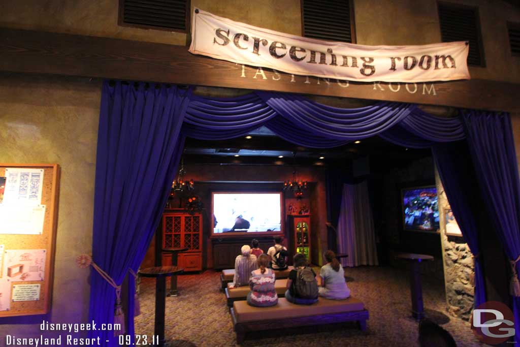 The screening room has a new film that talks about the history and what is to come in Buena Vista Street.