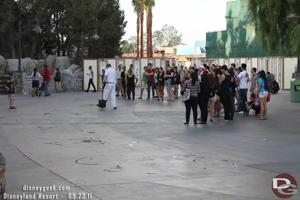 Heading outside now.  A CM entertaining the crowd with some water artwork.