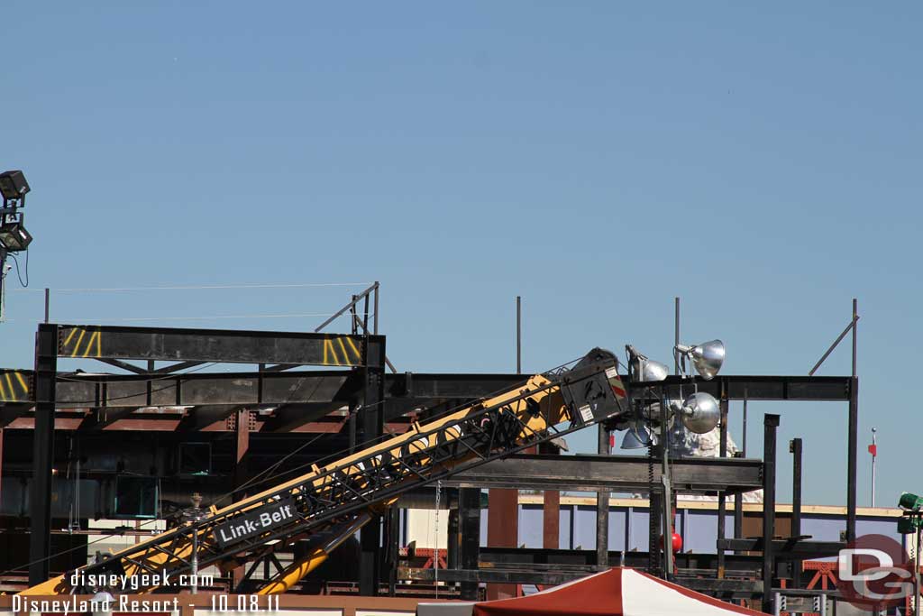 Steel is up for the west side of the street.  The footprint of the stores has really been extended.  It is really hard to tell with these shots, I know...
