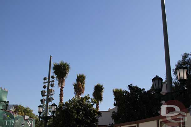 The parade lights are being installed near the pump house.