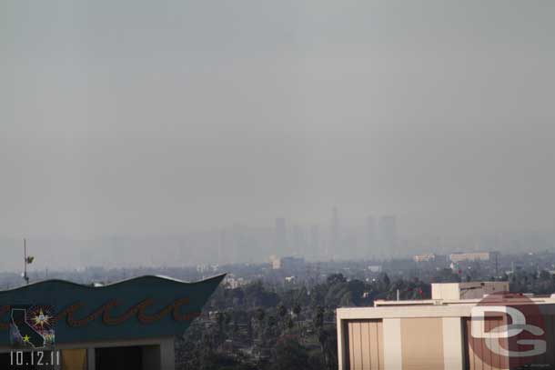 You could just barely make out downtown Los Angeles through the haze today.