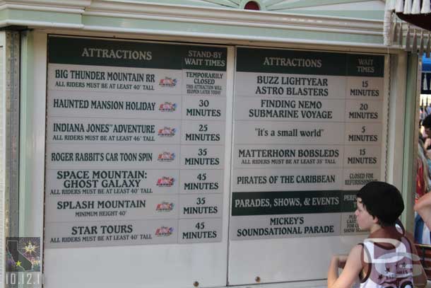 The wait times around 5pm