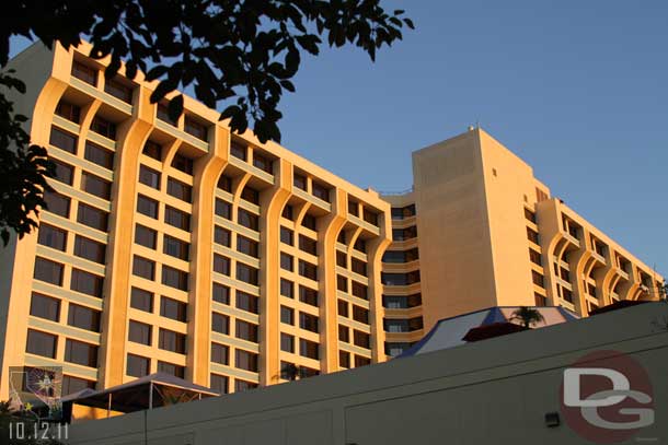 No signs of work on the Paradise Pier Hotel.