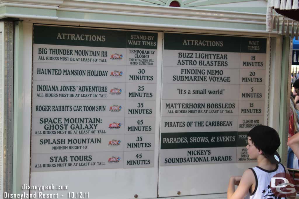 The wait times around 5pm