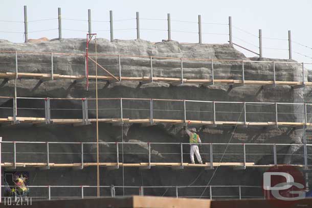 They have started to cover it in concrete and sculpt it already on the side nearest the Wharf.