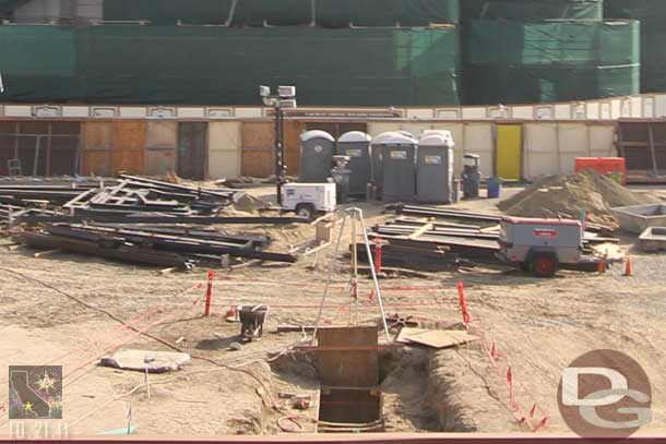 Guessing this is for the pipes.   Also notice the steel stacked up in the background waiting to be installed.