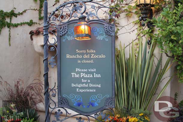 Rancho del Zocalo closed early so they could set up for the party.