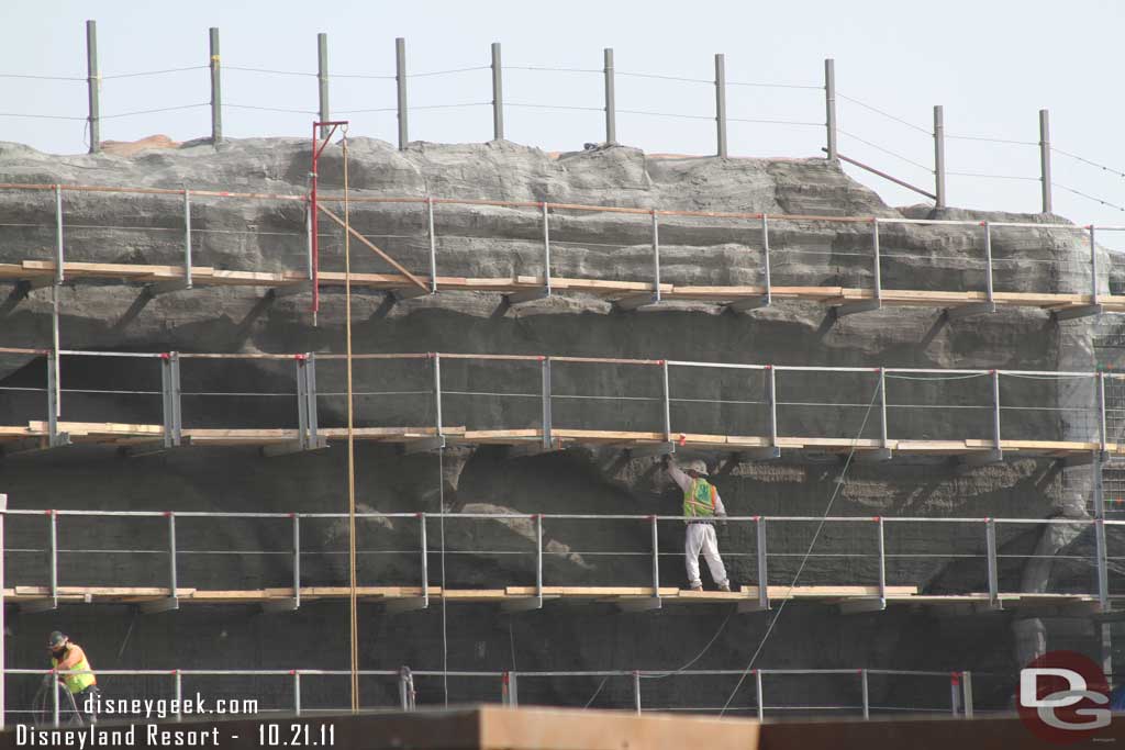 They have started to cover it in concrete and sculpt it already on the side nearest the Wharf.