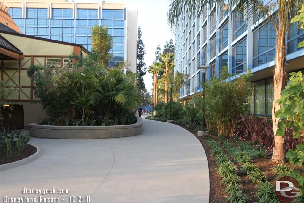 The new walkway between the Adventure Tower and pool area is now open.  What a difference compared to the old one.